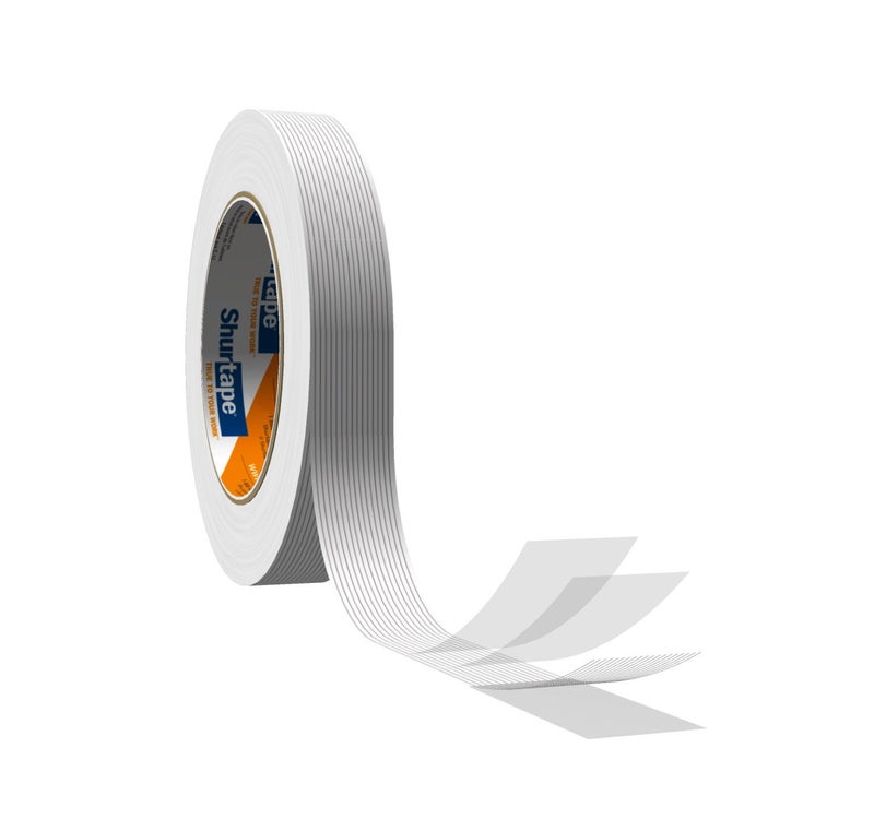 Shurtape GS 490 Economy Grade, Light Duty Fiberglass Reinforced Strapping Tape, 55m Length x 24mm Width per Roll, Clear, 1 Roll (104477) - Image 1
